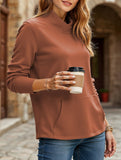 Stand collar long sleeve pullover sweatshirt