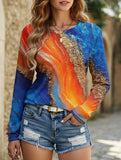 Comfortable sports round neck long sleeve T-shirt