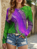 Comfortable sports round neck long sleeve T-shirt