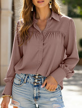BUTTON DOWN DAILY BASIC BLOUSE