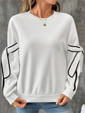 Bowknot round neck long-sleeved pullover sweatshirt
