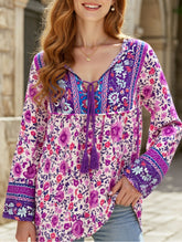 Bohemian print long-sleeved T-shirt