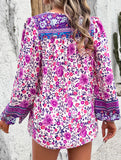 Bohemian print long-sleeved T-shirt