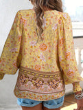 Casual holiday print long-sleeved T-shirt