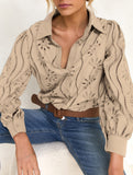Casual loose hollow puff sleeve cardigan