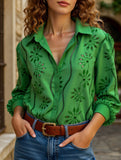Casual loose hollow puff sleeve cardigan