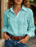 Casual loose hollow puff sleeve cardigan