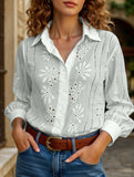 Casual loose hollow puff sleeve cardigan