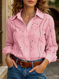 Casual loose hollow puff sleeve cardigan