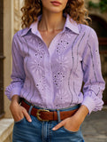Casual loose hollow puff sleeve cardigan