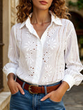 Casual loose hollow puff sleeve cardigan
