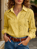 Casual loose hollow puff sleeve cardigan