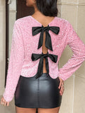 Fashion Bow Long Sleeve Top