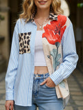 Personalized trendy striped patchwork shirt