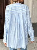 Personalized trendy striped patchwork shirt