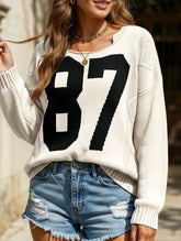 Digital knitted loose long-sleeved pullover sweater