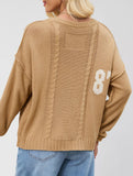 Digital knitted loose long-sleeved pullover sweater