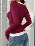 Halter neck fake two-piece single-breasted shirt