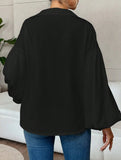 Polka dot V-neck loose bubble long-sleeved shirt