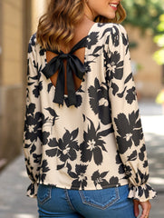 Vintage open back tie shirt top