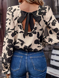 Vintage open back tie shirt top