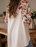 Loose long-sleeved digital printed shirt