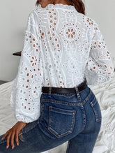 Women's button-down hollow shirt