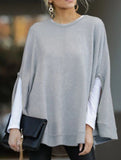 Fashionable loose batwing sleeve knitted top