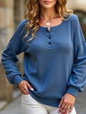 Casual loose button waist T-shirt