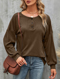 Casual loose button waist T-shirt