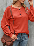 Casual loose button waist T-shirt