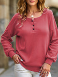 Casual loose button waist T-shirt