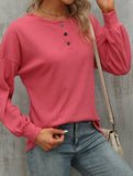 Casual loose button waist T-shirt