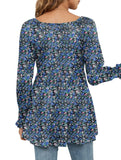 Printed bubble long-sleeved waist top T-shirt