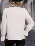 Women's simple long ruffle sleeve shirt