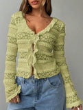 Solid color lace sweet lace long-sleeved shirt