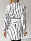 Simple striped tie shirt