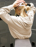Sports Hoodie Zip-up Drawstring Long Sleeve Top