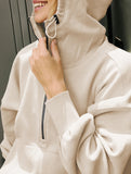 Sports Hoodie Zip-up Drawstring Long Sleeve Top