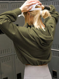 Sports Hoodie Zip-up Drawstring Long Sleeve Top