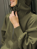 Sports Hoodie Zip-up Drawstring Long Sleeve Top