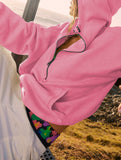 Sports Hoodie Zip-up Drawstring Long Sleeve Top