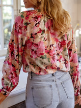 Loose lazy style printed crew neck shirt