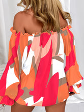 Off-the-shoulder lantern sleeves shirt