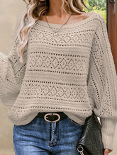 Hollow pullover off-shoulder crochet top