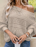 Hollow pullover off-shoulder crochet top