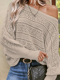 Hollow pullover off-shoulder crochet top