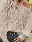 Hollow pullover off-shoulder crochet top
