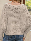 Hollow pullover off-shoulder crochet top