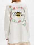 Embroidered knitted pullover sweatshirt
